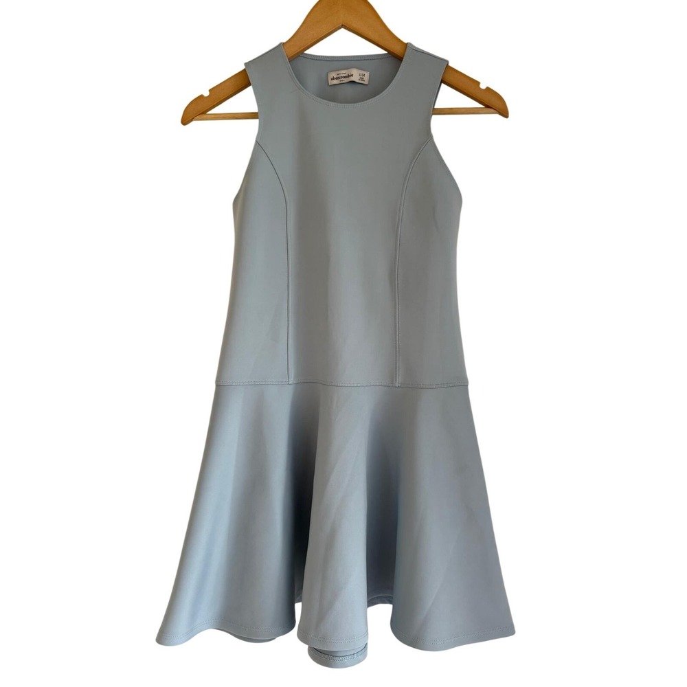 Abercrombie Kids Girls Blue Scuba Fit & Flare Dress Size L 14 Sleeveless Keyhole